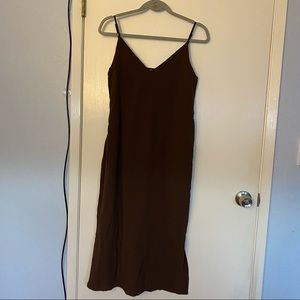 Long strap split dress 🤎🤎🤎